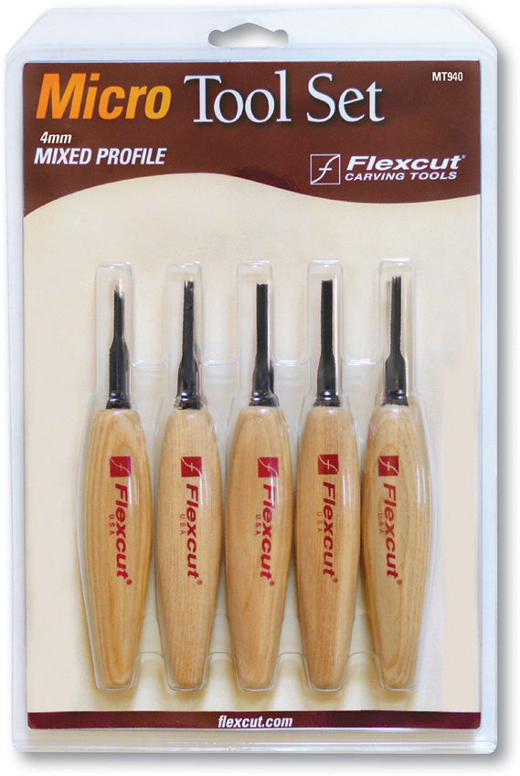 Flexcut Mixed Profile Micro Tool Wood Detailing Carving Set XMT940