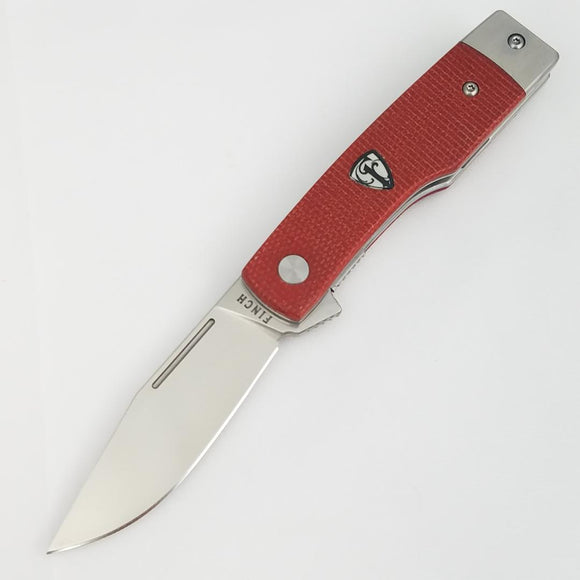 Finch Hatfield Linerlock Canyon Red Micarta Folding 154CM Pocket Knife HT404