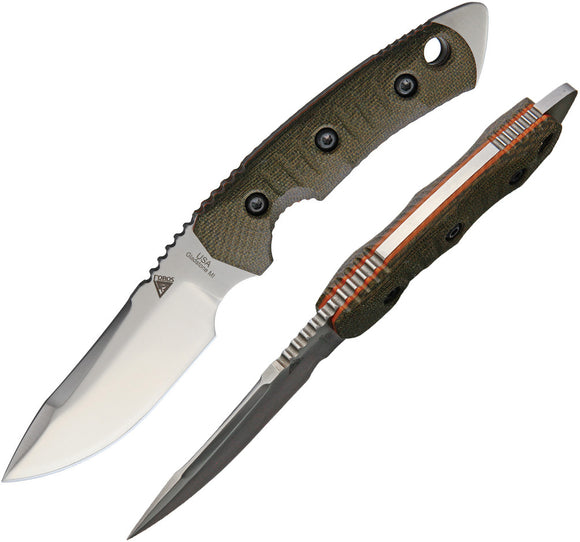 Fobos Knives OD Green Tier 1 Mini Orange Liner Fixed Blade Knife 013