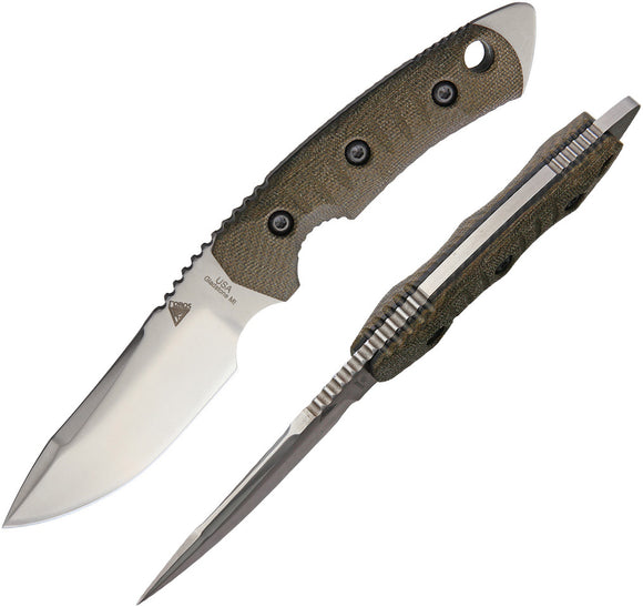 Fobos Knives OD Green Tier 1 Mini Black Liner Fixed Blade Knife 015
