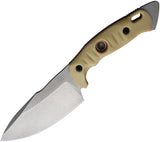 Fobos Knives Alaris Ivr/Red Micarta Carbon Steel Fixed Blade Knife w/Sheath 042