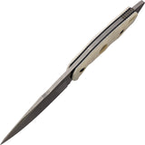 Fobos Knives Alaris Ivr/Blk Micarta Carbon Steel Fixed Blade Knife w/Sheath 044