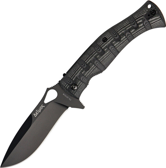 Fox Citadel Deimos Tactical Linerlock Black Micarta N690Co Folding Knife 0110M