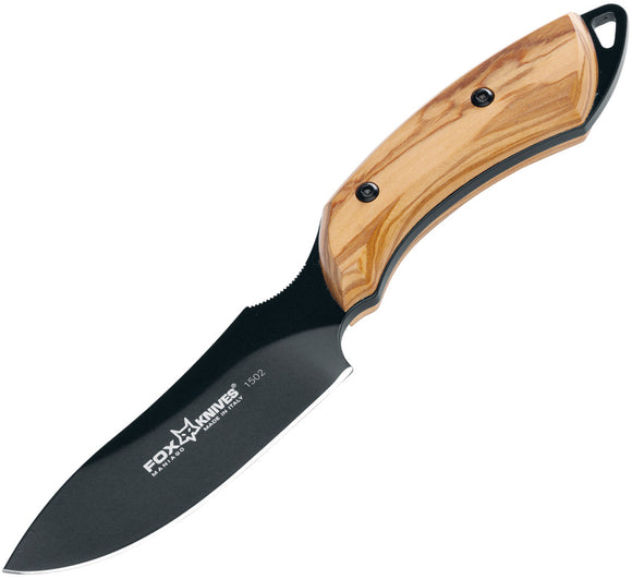 Fox Euro Hunter Olive Wood Handle Bohler N690 Fixed Knife w/ Sheath 1502OL