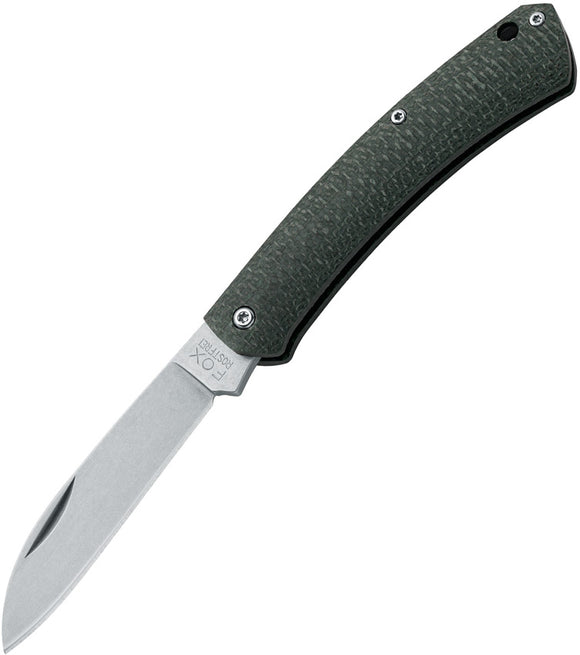 Fox Nauta Slip Joint Green Micarta Folding Stainless Steel Pocket Knife 230MIG