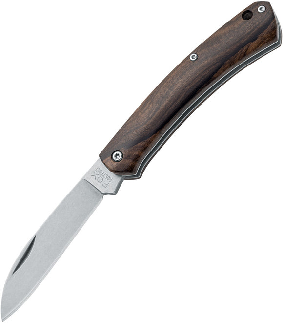 Fox Nauta Slip Joint Ziricote Wood 420C Stainless Pocket Knife 230ZW