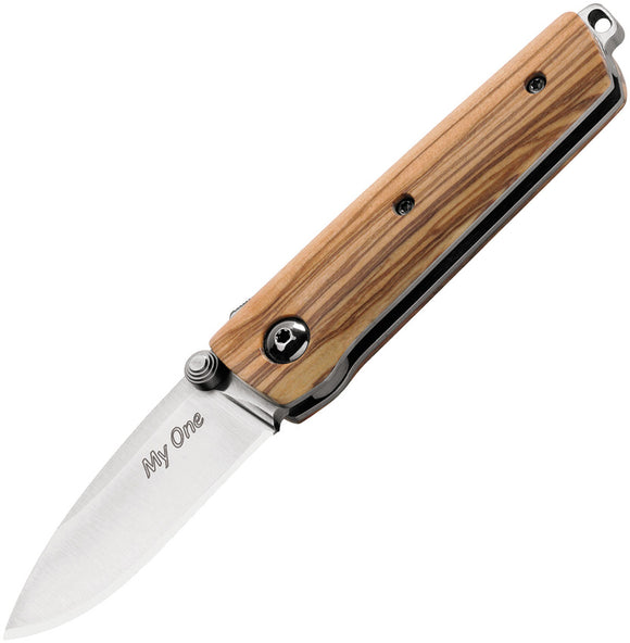 Fox My One Compression Lock Olive Wood Handle 12C27 Sandvik Folding Knife 279OL