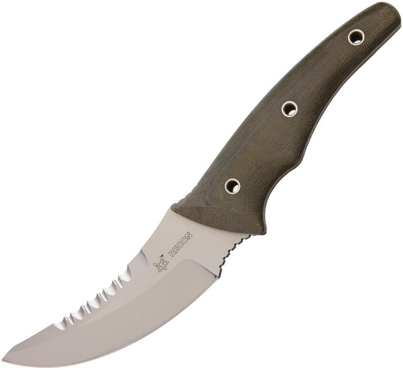 Fox Recon Green Micarta Handle Fixed N690Co Sawback Blade Knife w/ Sheath 512OD