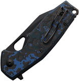 Fox Yaru Linerlock Blue Fat Carbon Fiber Folding CPM-S90V Pocket Knife 527LIAS