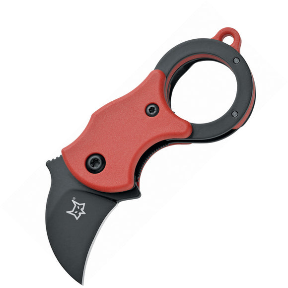 Fox Mini-Ka Linrlock Smooth Red FRN Folding Stainless Steel Pocket Knife 535RB