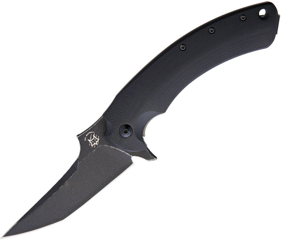 Fox Geco Framelock Black Smooth G10 Folding Bohler N690 Pocket Knife 537BR