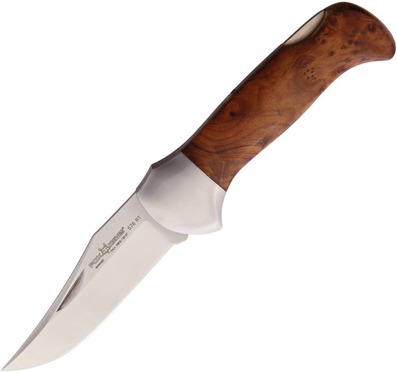 Fox Forest Radica Lockback Burl Wood Folding Bohler N690 Pocket Knife 576RT