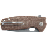 Fox Core Linerlock Brown Micarta Folding Bohler N690 Drop Pt Pocket Knife 604MBR