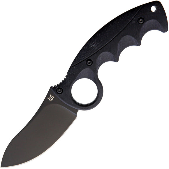 Fox Russ Kommer Alaska Black G10 Becut Drop Pt Fixed Blade Knife w/ Sheath 620B
