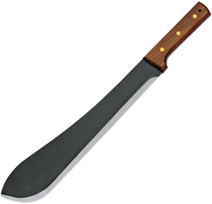 Fox 20" Palissander Wood Handle Machete Black Fixed Knife w/ Belt Sheath 68636