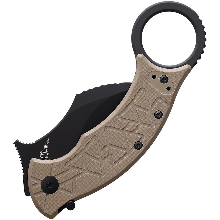Fox Tribal K Karambit Linerlock Tan G10 Folding Bohler N690 Pocket