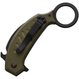Fox Karambit Linerlock OD Green G10 Folding Bohler N690 Steel Pocket Knife 826OD