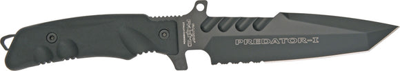 Fox Predator II Utility Black Bohler N690 Serrated Tanto Fixed Blade Knife G2B