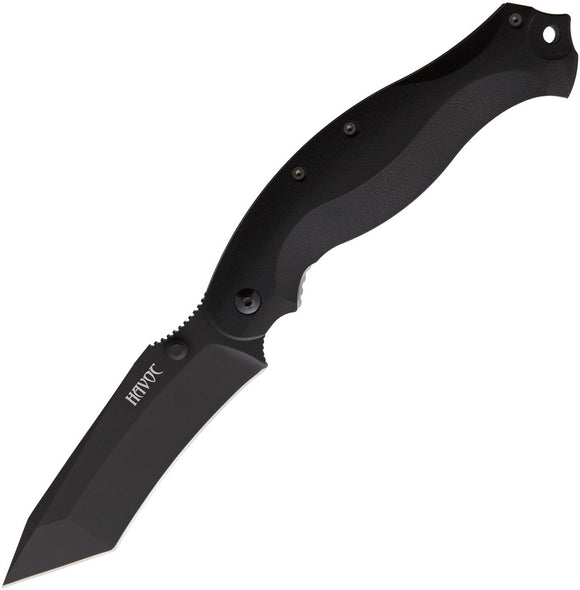 Fox Havoc Framelock Black Smooth G10 Folding Bohler N690 Pocket Knife KUHB02TTIB