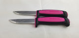 2 Pc Lot Mora Morakniv Basic 511 Black/Pink Carbon Steel Survival Knife 02078