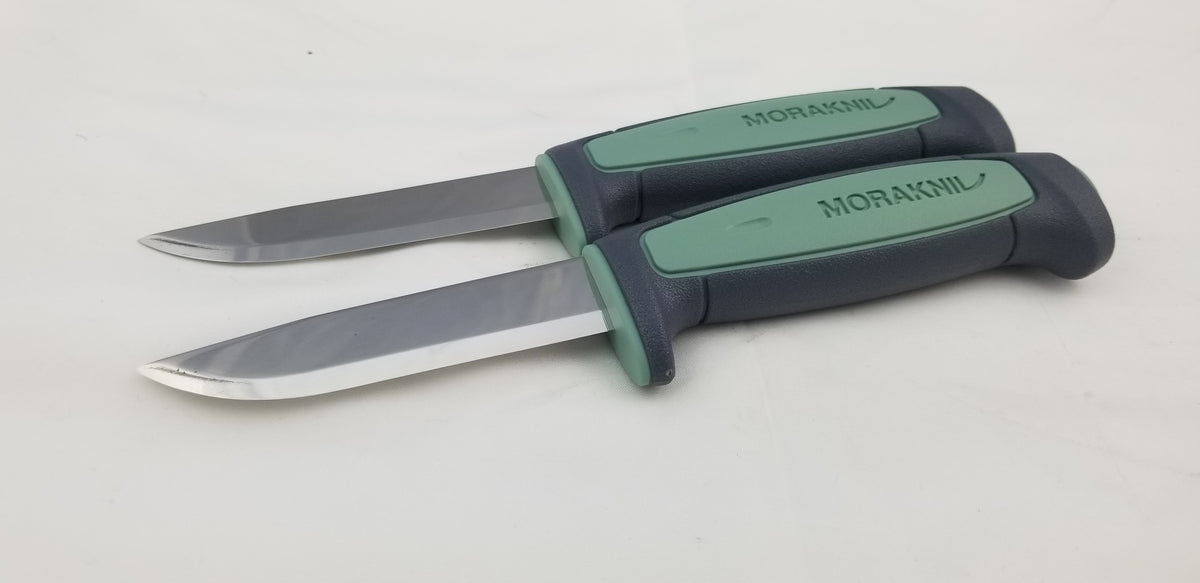 2 Pack Lot - Morakniv Basic 511 Knife & Sheath - 2 Green Mora Knives &  Sheaths