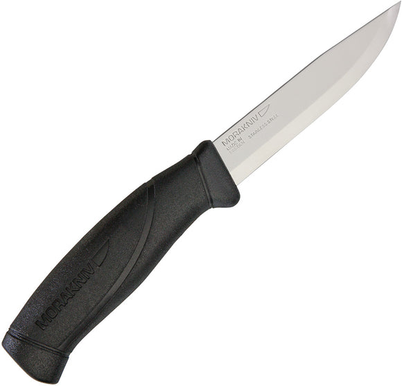 Mora Companion Black Rubber Stainless Steel Fixed Blade Knife w/ Sheath 14201