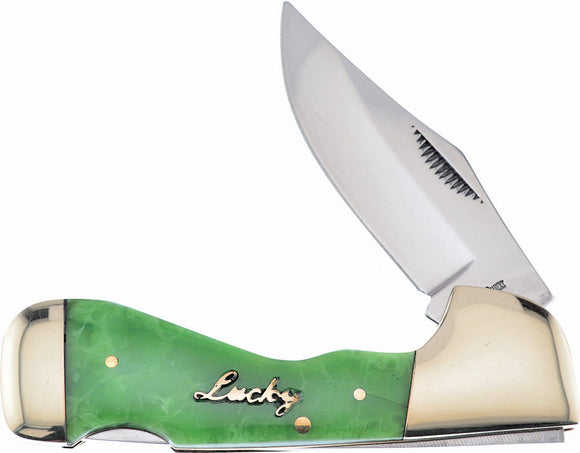 Frost Cutlery Choctaw Lockback Green Smooth Bone Folding Pocket Knife ULSW105G