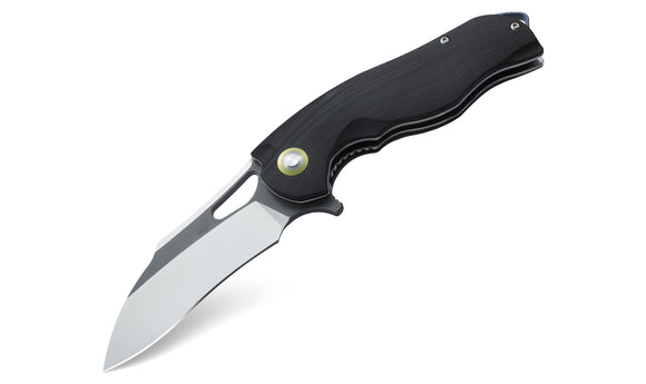 Bestech Knives Rhino Linerlock Black G10 Handle 154CM Gray Satin Folding Knife