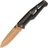 Gerber Paralite Framelock Rose Gold Folding Drop Blade Black Handle Knife 1344