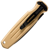 Gerber Automatic Mini Covert Knife Button Lock Brown Aluminum CPM-S30V 1396