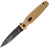 Gerber Automatic Mini Covert Knife Button Lock Brown Aluminum CPM-S30V 1396