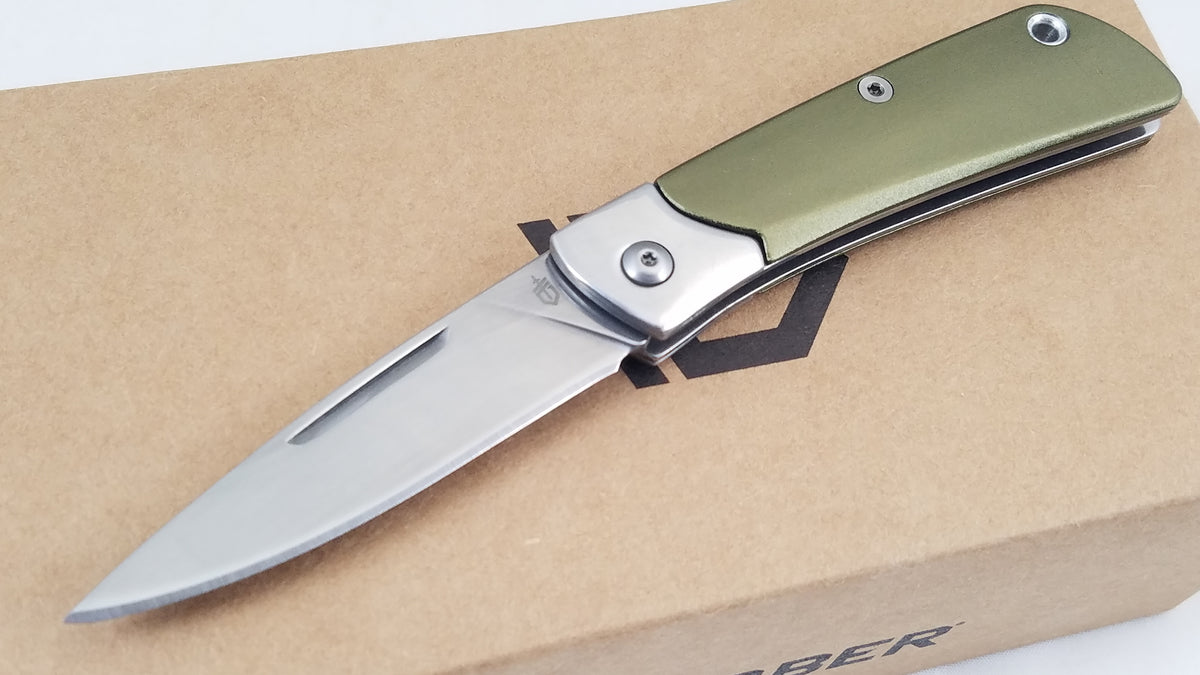 Gerber Wing Tip Green Slip Joint Folding Pocket Knfie 1701 Atlantic