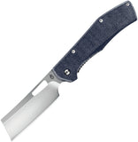 Gerber FlatIron Cleaver Frame Lock Knife Blue Micarta (3.5" Satin) G1789   - On Sale