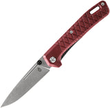 Gerber Zilch Folding Knife 3.1" Stonewashed Drop Pt Blade Red GFN Handle Linerlock 1882   - On Sale