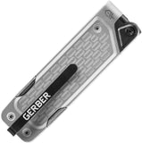 Gerber Lockdown Driver Silver Smooth Aluminum Folding Stainless Pocket Knife 3569