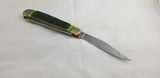 German Bull Trapper Antique Green Bone Folding Stainless Pocket Knife 010AGB
