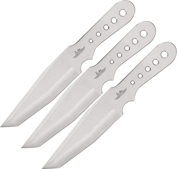 GIL HIBBEN Large Triple Thrower 3pc Set Fixed Blade Throwing Knives with Leather Sheath 5003
