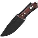 Hibben Legacy Fighter IV Brown Pakkawood 5Cr15MoV Fixed Drop Pt Blade Knife 5112