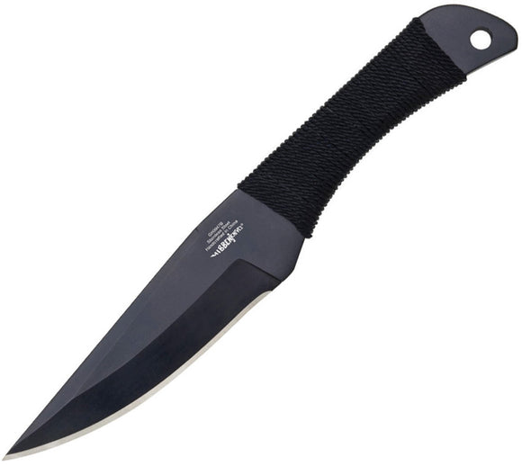 Hibben Black Triple Pro Wrapped Stainless 3pc Throwing Knives w/ Sheath 947B