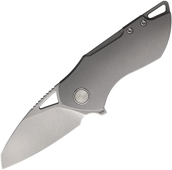 Grissom Knife & Tool Riverstone Pocket Knife Gray Titanium Folding SW M390 001SW