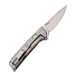 Glow Rhino Reactor Framelock Gray Titanium Folding CPM-S35VN Pocket Knife 101