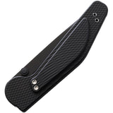 GT Knives Automatic Police Knife Button Lock Black Aluminum ATS-34 Drop Point Blade 103