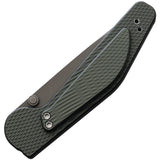 GT Knives Automatic Police Knife Button Lock Green Aluminum Partially Serrated ATS-34 Drop Pt Blade 112