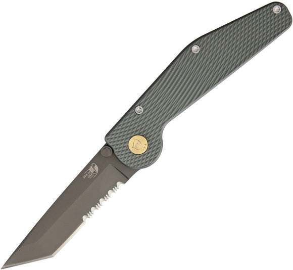 GT KNIVES Button Lock Folder Serrated ATS-34 Tanto Folding Knife 310
