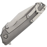 Heretic Knives Wraith Gray Aluminum Stonewash Framelock Folding Knife 0012AGY