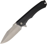 Heretic Knives Wraith Framelock Stainless Bead Blast Black Folding Knife 0013A