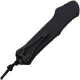 Heretic Knives Automatic Hydra Knife OTF Black Aluminum MagnaCut Serrated Blade 00611BT
