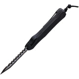 Heretic Knives Automatic Hydra Knife OTF Black Aluminum MagnaCut Serrated Blade 00611BT