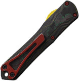 Heretic Knives Automatic Manticore S OTF Knife Distressd Green Aluminum & CF CPM-MagnaCut Blade 0238A