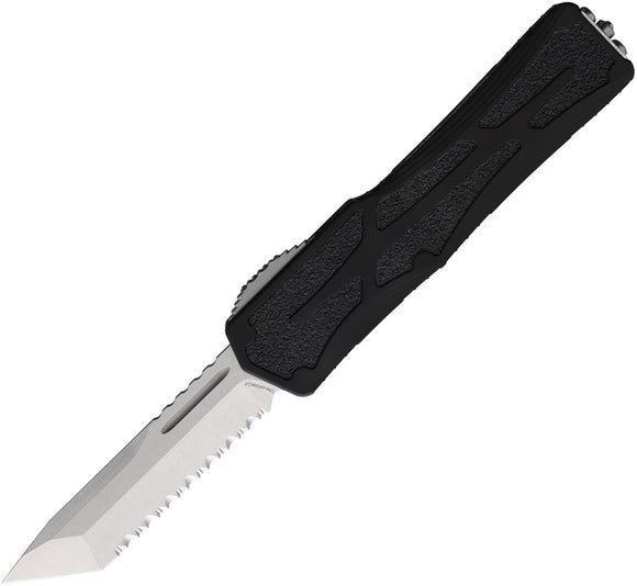 Heretic Knives Automatic Colossus Knife OTF Black Aluminum Serrated MagnaCut Blade 0402C